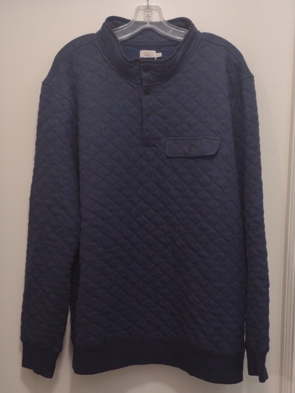 Faherty Quilted Navy Pullover (J1351)